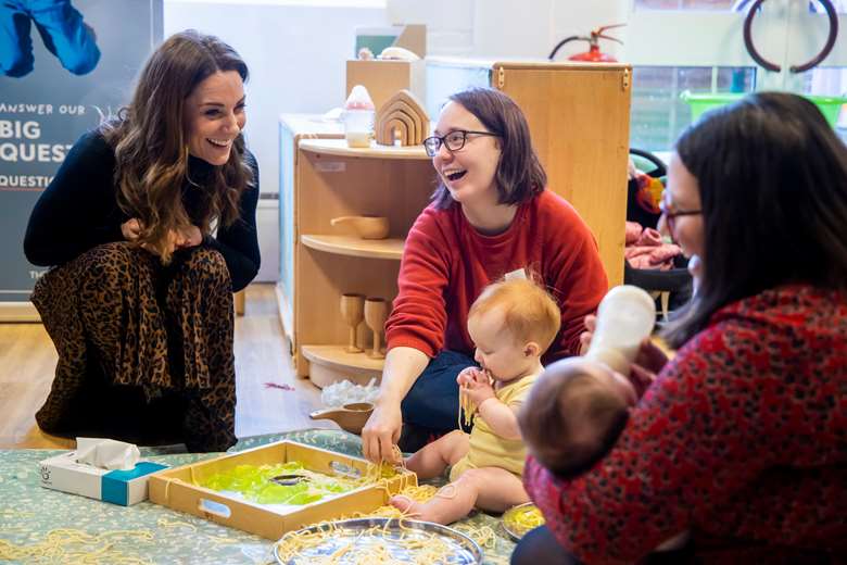 To launch the survey, the Duchess of Cambridge visited a baby sensory class at the Ely and Careau Children’s Centre in Cardiff, where she heard about the support parents receive 