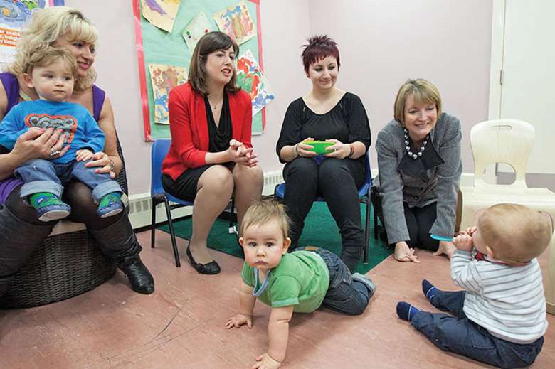 Lucy Powell (red jacket) has written to the Education Secretary about the threat of mass nursery closures
