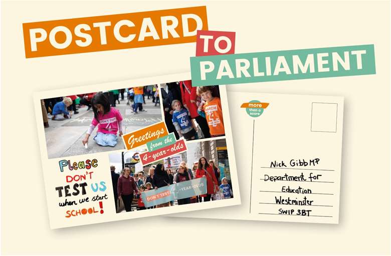 The More than A Score virtual postcard, which campaigners are asking supporters to send to schools minister Nick Gibb