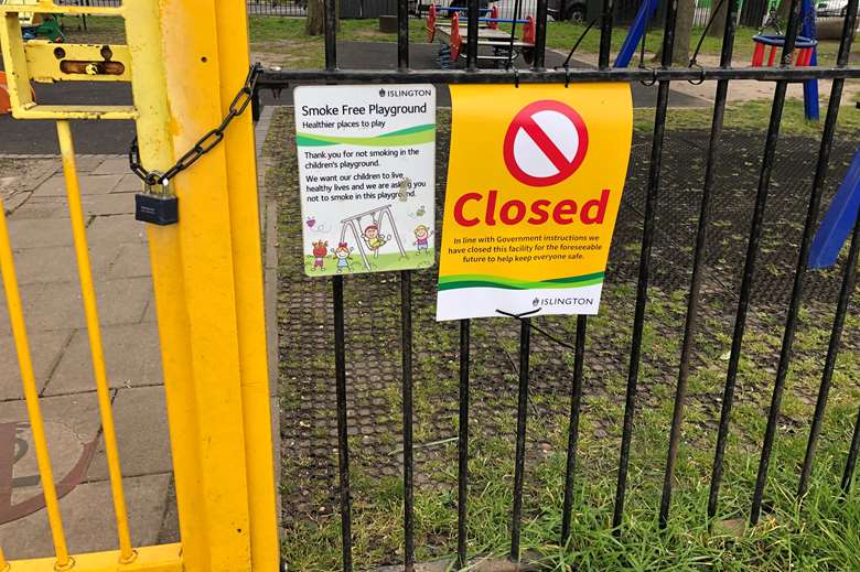 Playgrounds have been closed since the lockdown started in March