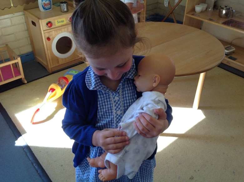 Children at Early Years at Bincombe Valley Primary School returning today. Photo: Twitter