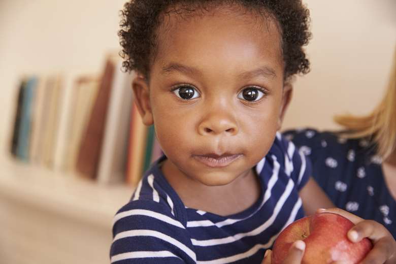 Apples are popular snacks for pre-school children at home