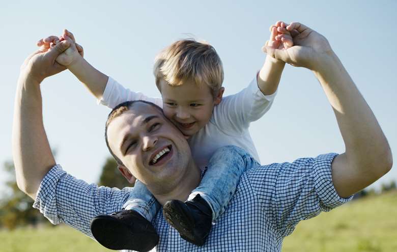 Fathers tend to engage in more physical play with their children, such as giving piggy-backs