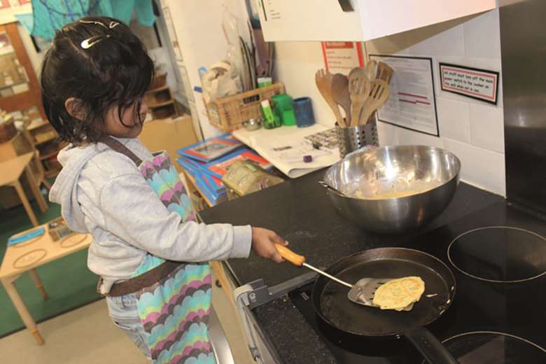 Making a pancake from one of the discovered recipes