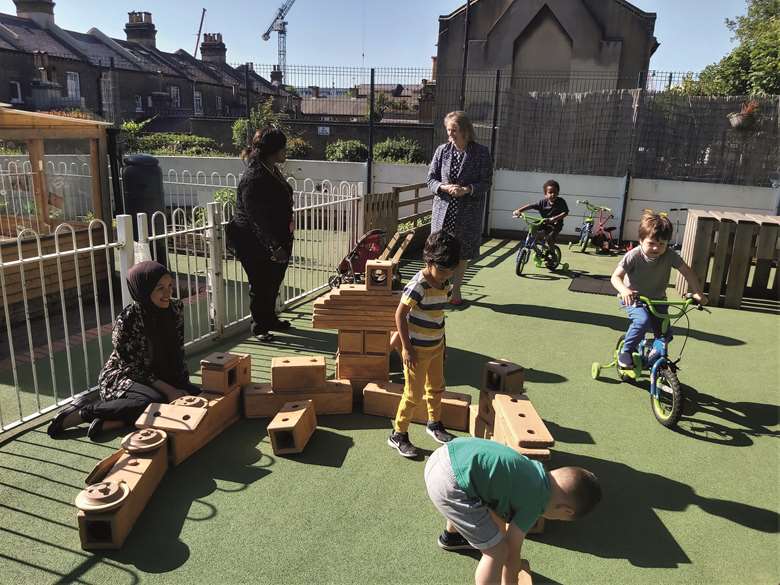 Children and families minister Vicky Ford visiting a LEYF nursery earlier this year