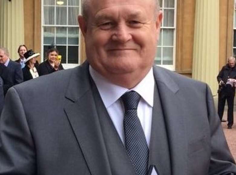 John Woodward pictured after accepting his OBE at Buckingham Palace 