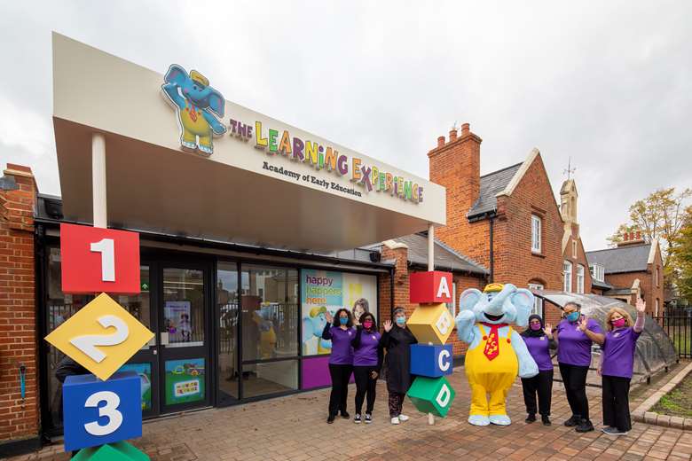 The Learning Experience team outside the group's first UK nursery, which has opened in East Finchley