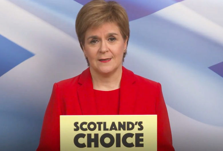 Nicola Sturgeon launching the SNP manifesto PHOTO YouTube