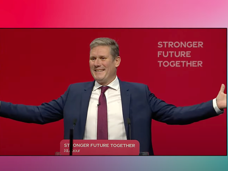 Keir Starmer delivering his keynote speech at the Labour conference PHOTO Labour Party, YouTube