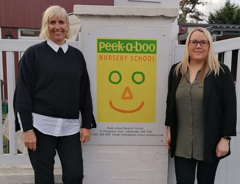 From left to right - CC Nurseries Group senior manager Maxine Simpson-Smith with Peek-a-boo nursery manager Jennifer Gunn