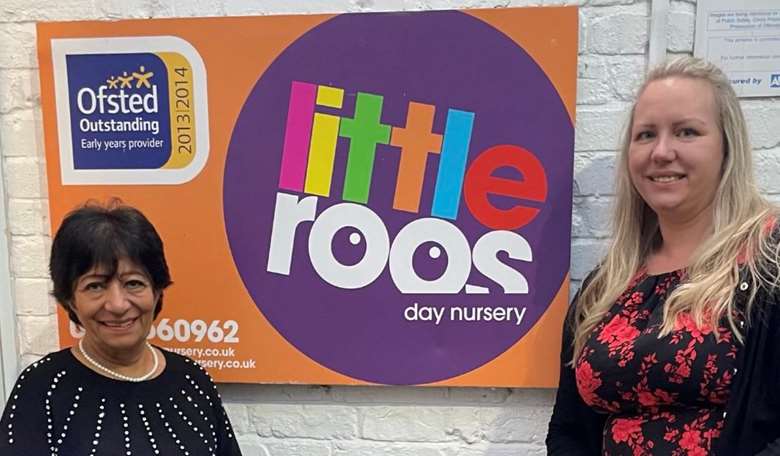 From left to right: Rami Arora, former owner of Little Roos and Kirsty Love, head of operational projects and transitions at The Old Station Nursery group