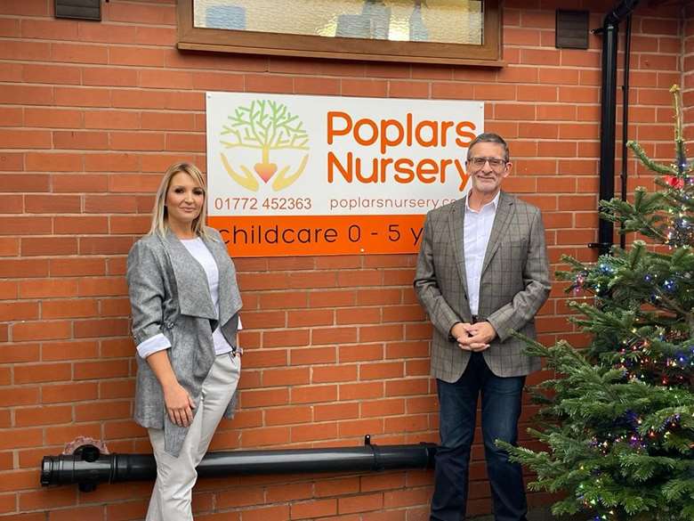 Poplars nursery manager Hayley Hinton with Thrive's operations director Andre Fallows