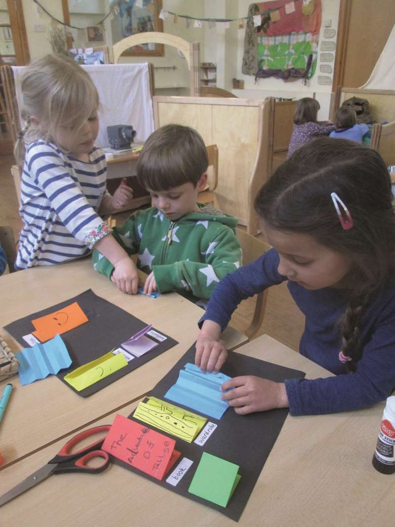 Occupations include paperfolding and woodwork, while block play can take many forms