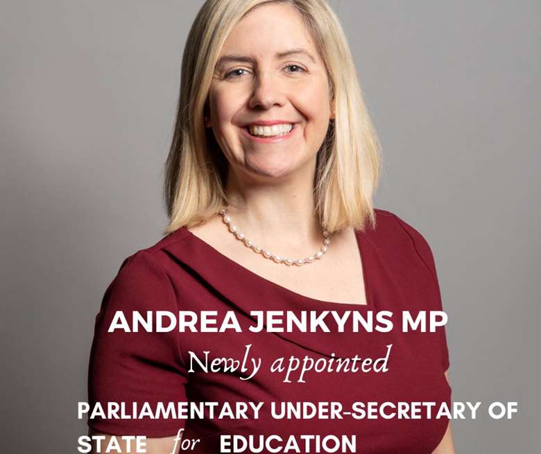 Andrea Jenkyns MP has been appointed as a parliamentary under-secretary of state in the Department for Education