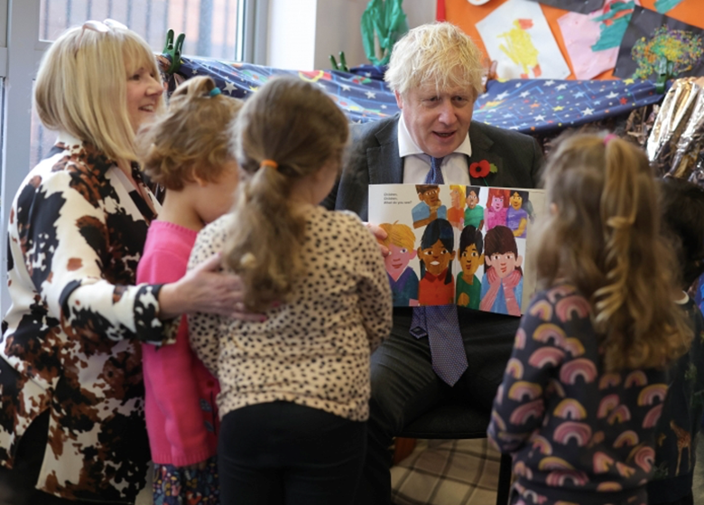 Boris Johnson MP at South Ruislip Early Years Centre, which is due to close by the end of the year, in November 2021, PHOTO Conservative Party