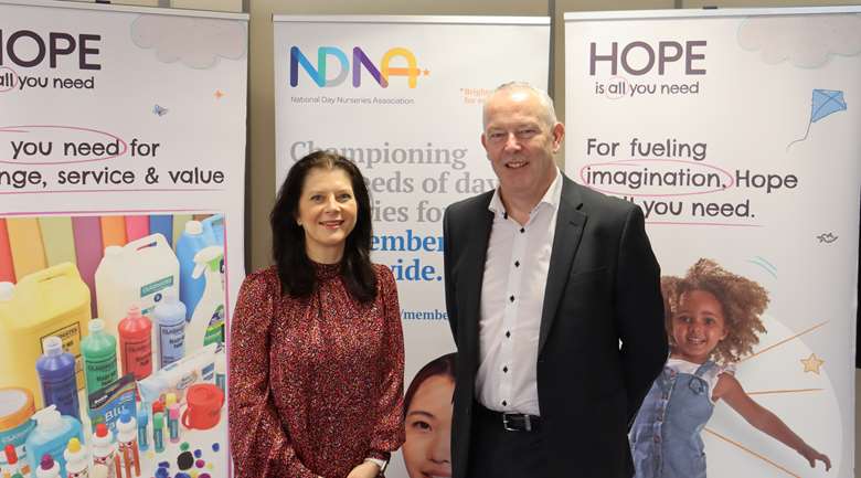Cara Brundle, director of business development at NDNA and Chris Mahady, chief executive officer for Findel PHOTO NDNA