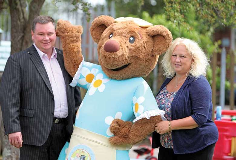 Tony and Bev Driffield with 'Mama Bear', PHOTO: Mama Bears, taken before the deal with Grandir UK