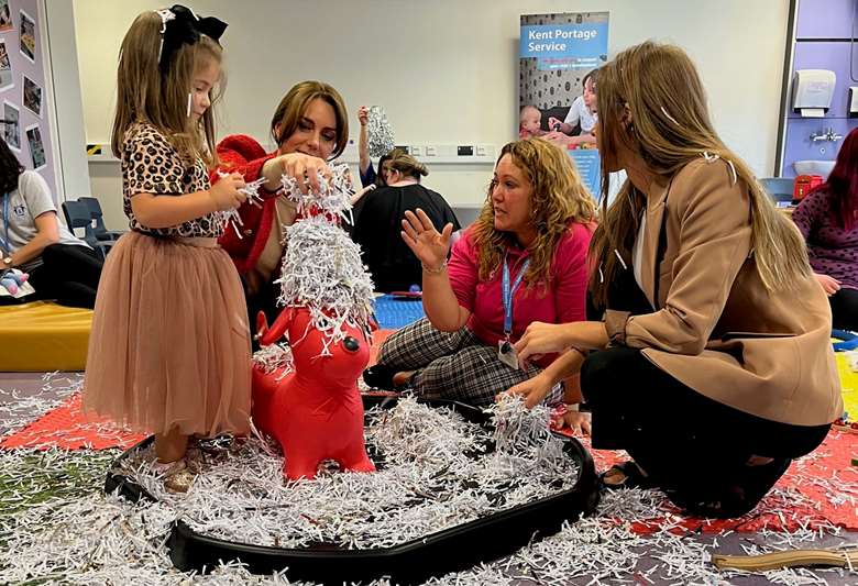 The Princess of Wales met parents and children at the Orchards Centre, a Multi Agency Specialist Hub (MASH) in Sittingbourne, Kent on 27 September 2023 PHOTO Nicole Weinstein