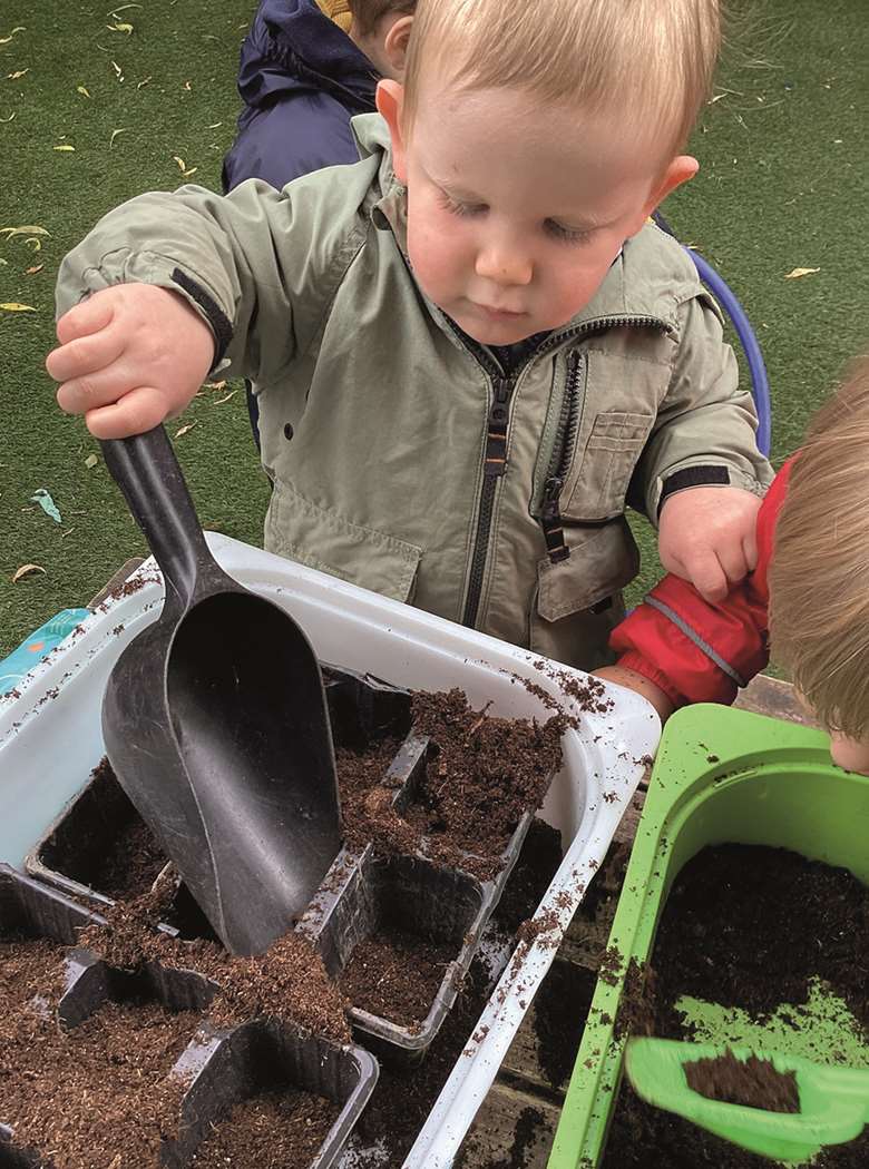 Using compost at the Old Forge Day Nursery.