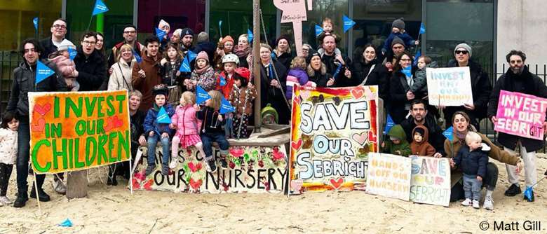Parents held a protest outside the children's centres earlier this week