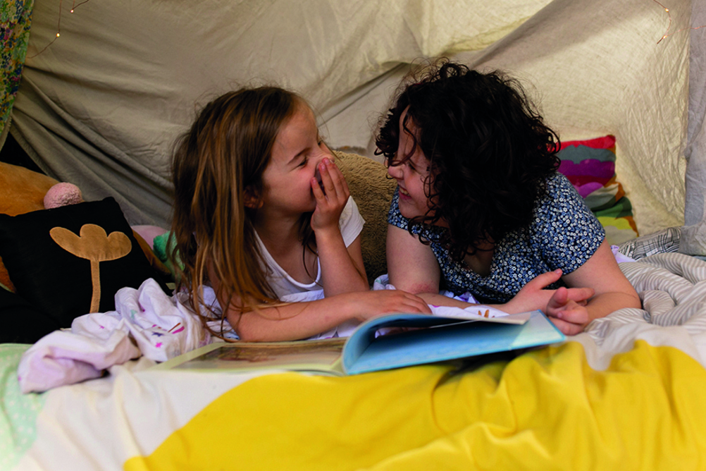 Children are often attracted to enclosed spaces, both indoors and outside