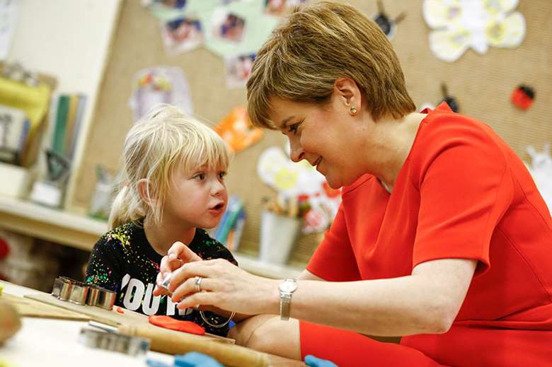 First Minister Nicola Sturgeon on a nursery visit