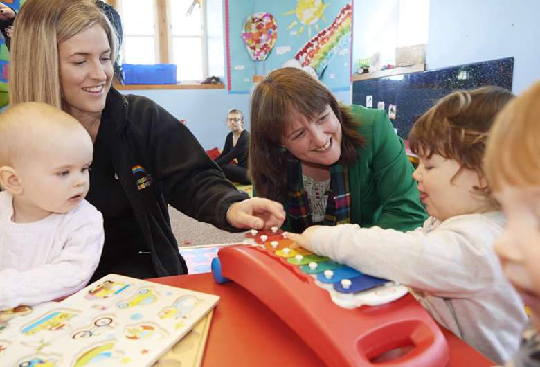Children's minister Maree Todd on a visit to a nursery