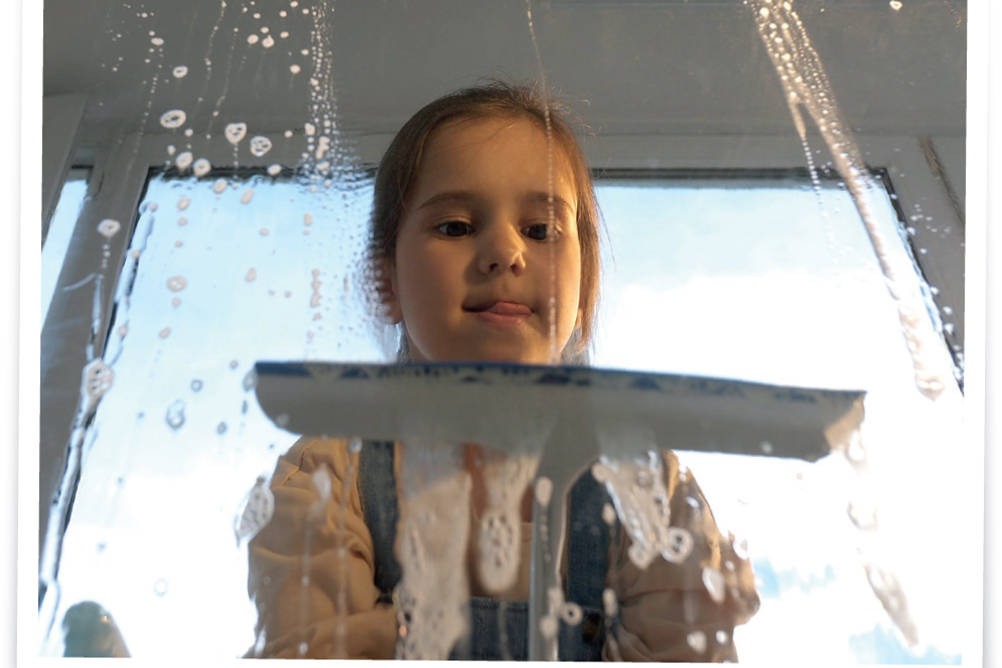 Window cleaning can be a fun role-play activity