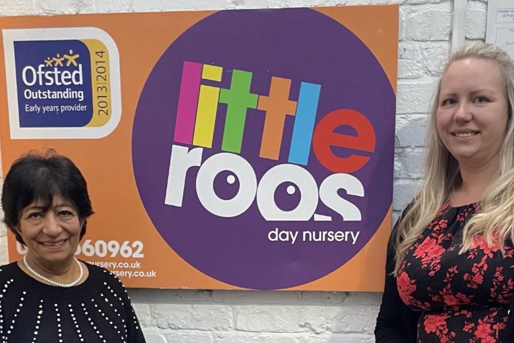 From left to right: Rami Arora, former owner of Little Roos and Kirsty Love, head of operational projects and transitions at The Old Station Nursery group